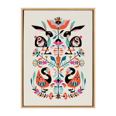 Sylvie Floral Bunny Framed Canvas by kateandlaurel - product image 10 for Resin Society