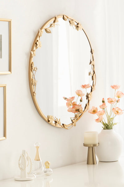 Rosella Floral Wall Mirror Metal