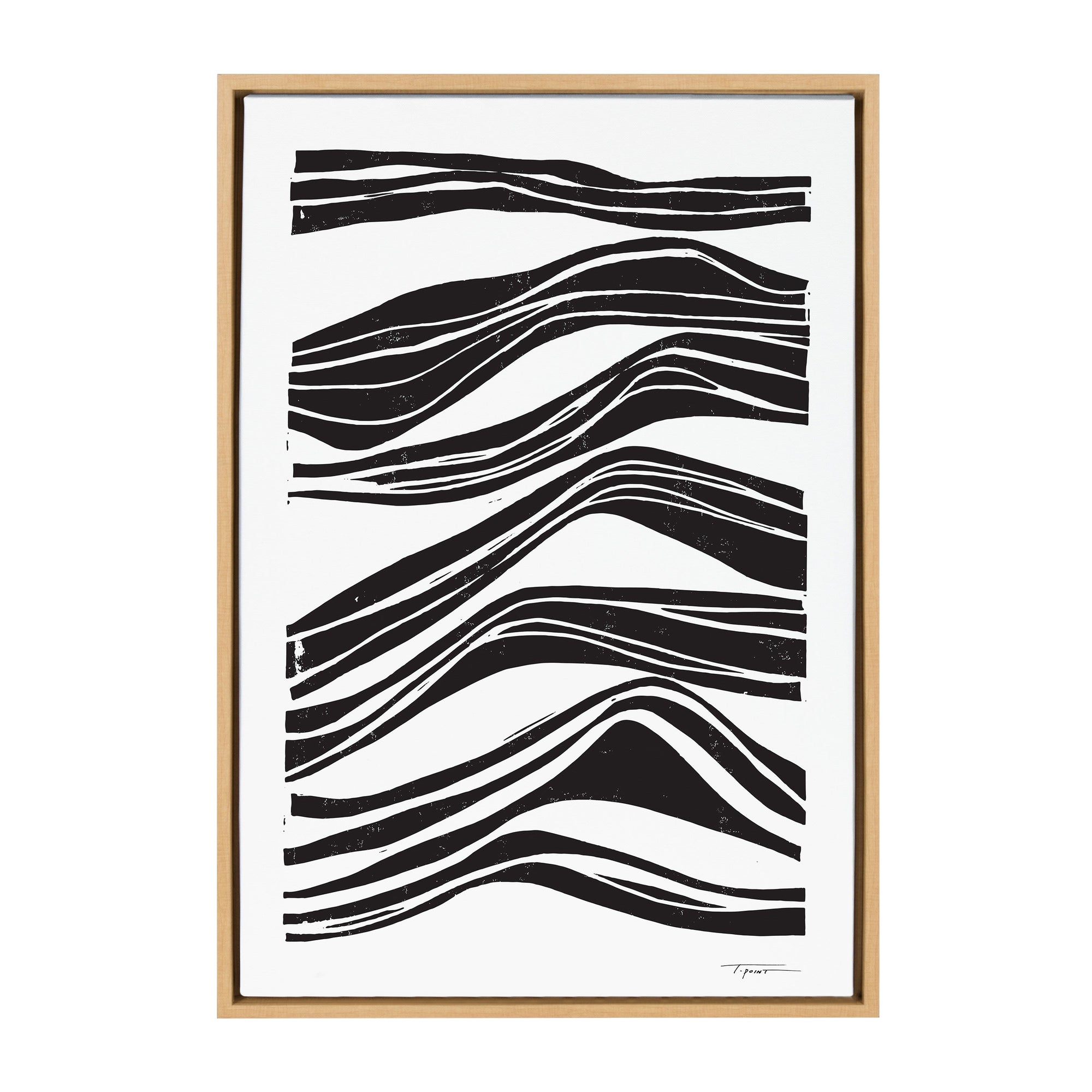 Sylvie Abstract Waves Framed Canvas by kateandlaurel - main product image for Resin Society