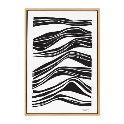 Sylvie Abstract Waves Framed Canvas by kateandlaurel - main product image for Resin Society
