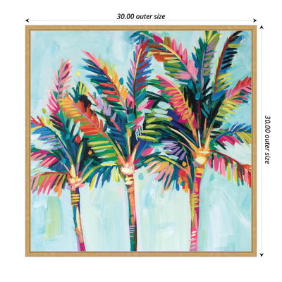 Sylvie Rainbow Coconuts Framed Canvas by Rachel Christopoulos