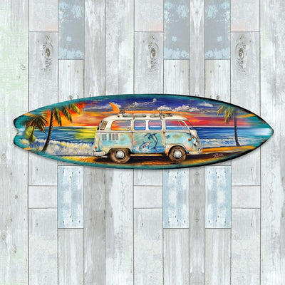 Surf Van at the Beach Surfboard Coastal Wall Art by G. DeBrekht