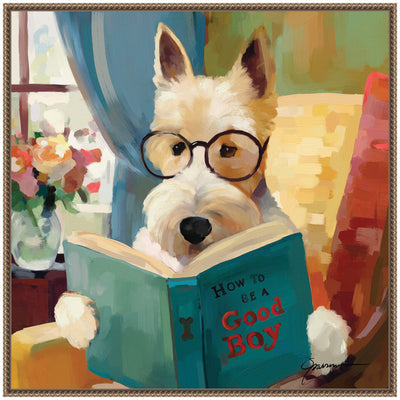 Sylvie How to be a Good Boy Framed Canvas by Mary Sparrow