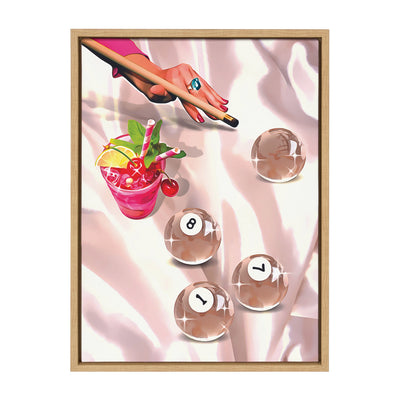 Sylvie Game Night Billiards Framed Canvas by Honey Island Studio