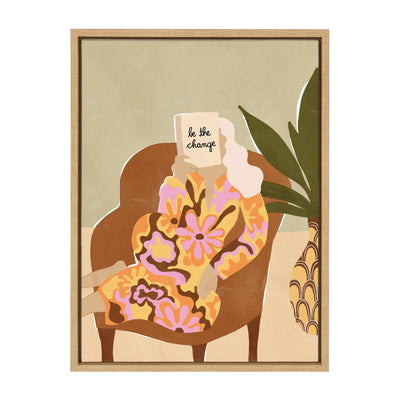 Sylvie Be the Change Framed Canvas by kateandlaurel - main product image for Resin Society