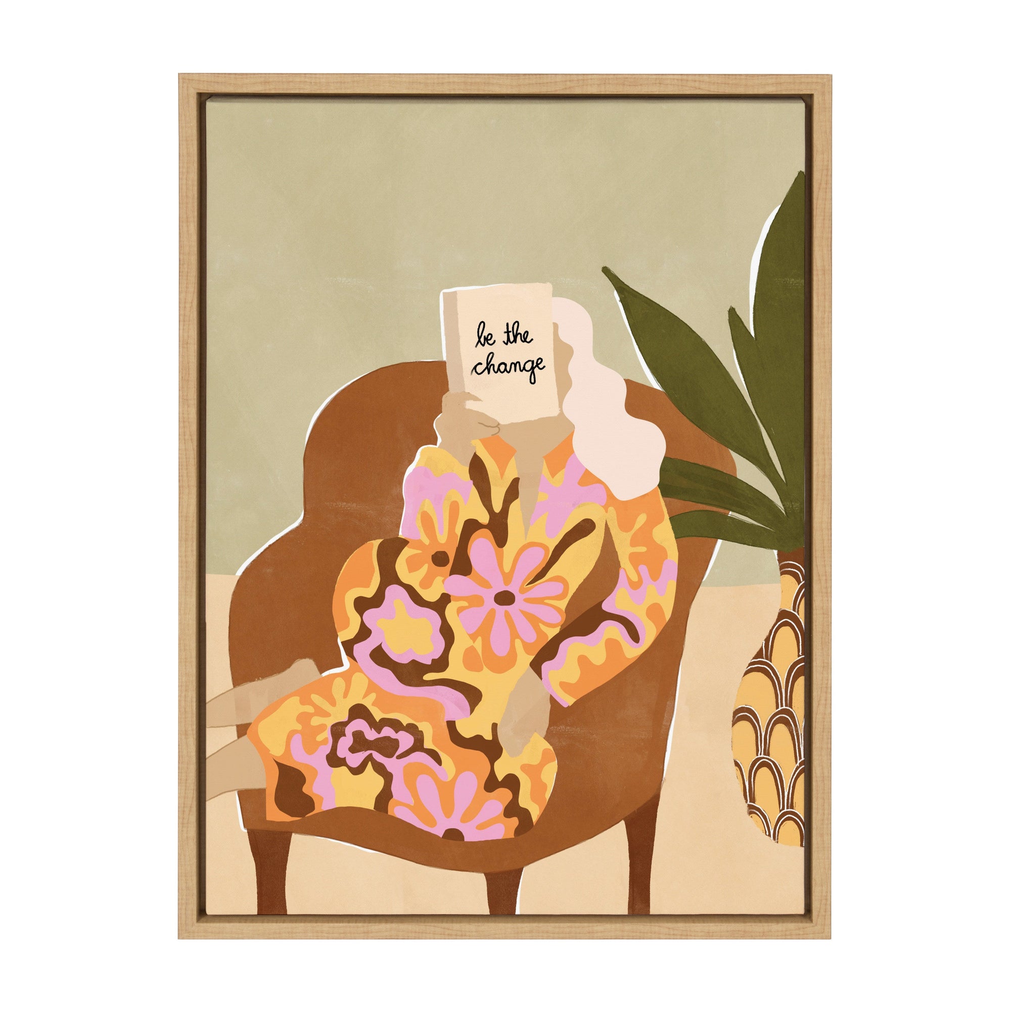 Sylvie Be the Change Framed Canvas by kateandlaurel - product image 7 for Resin Society
