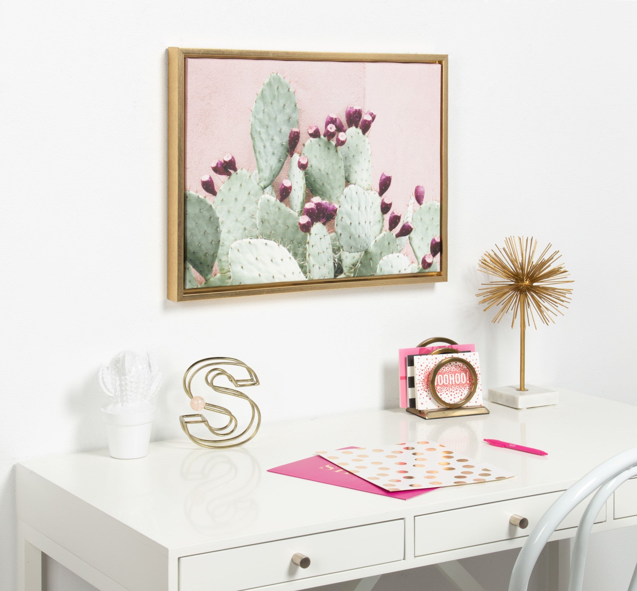 Sylvie Cactus 25 Framed Canvas by Amy Peterson by kateandlaurel - product image 5 for Resin Society