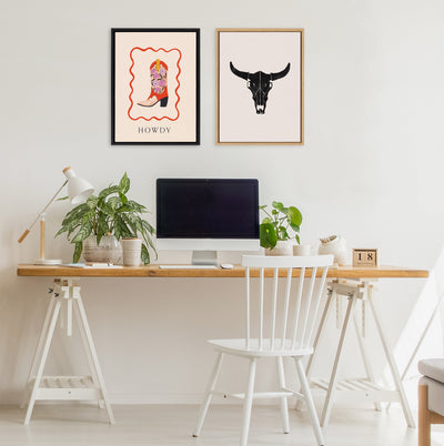 Sylvie Western Skull Framed Canvas by Honey Island Studio