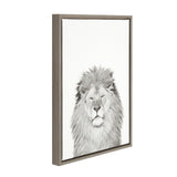 Sylvie Lion Framed Canvas by Simon Te Tai