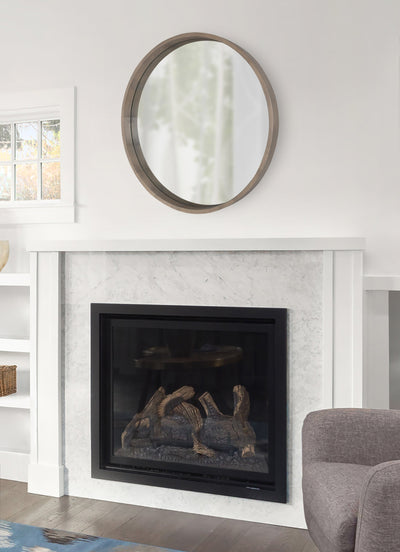 Hutton Round Wood Wall Mirror