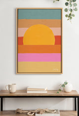 Sylvie Sunset Waves Framed Canvas by kateandlaurel - product image 12 for Resin Society