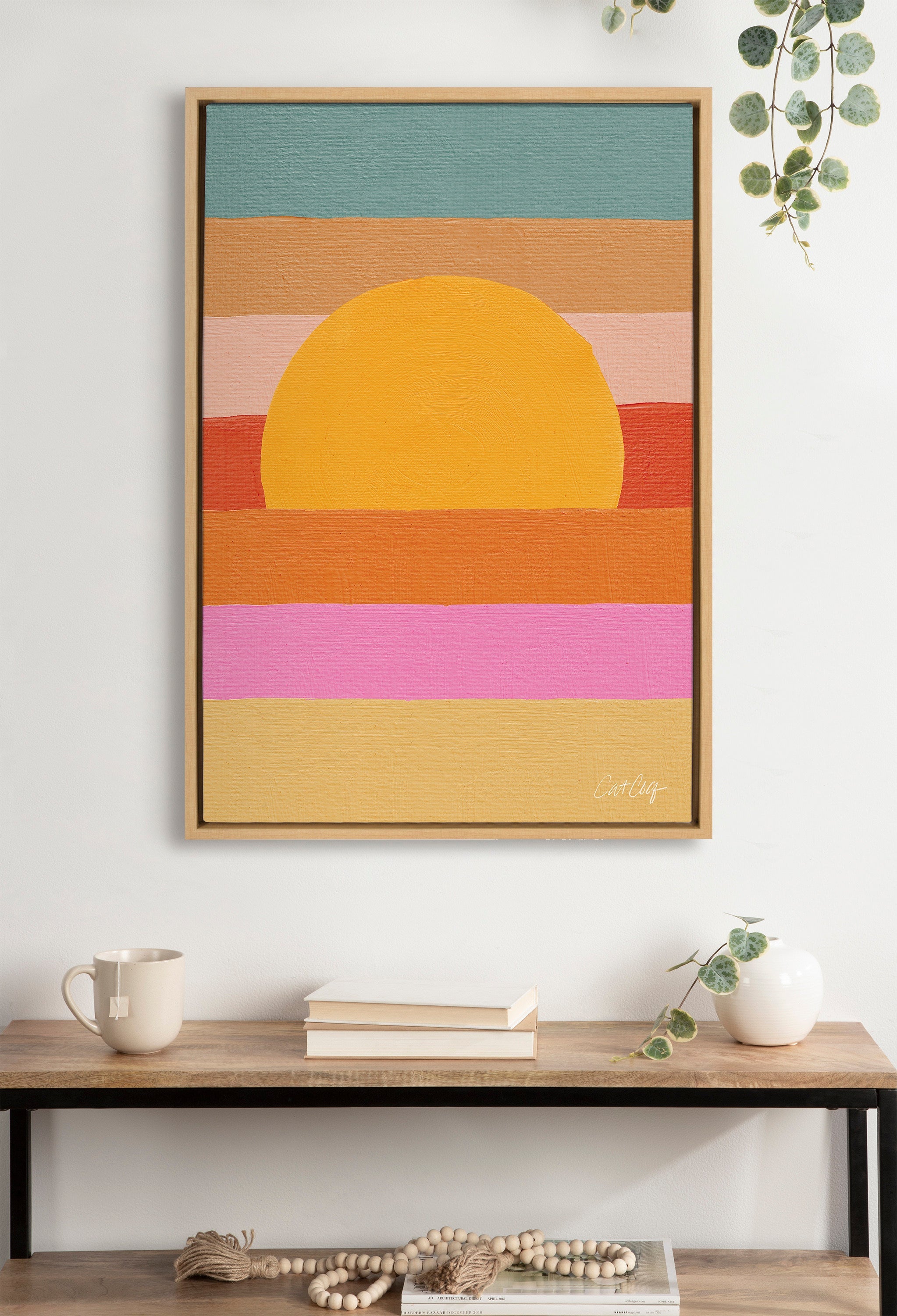 Sylvie Sunset Waves Framed Canvas by kateandlaurel - product image 12 for Resin Society