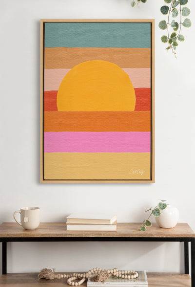 Sylvie Sunset Waves Framed Canvas by kateandlaurel - product image 12 for Resin Society