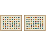 Meditation No.3 2 Piece Framed Canvas Wall Art hung side by side in a softly lit interior