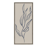 Sylvie Muted Illustrated Botanical Dark Blue and Tan Framed Canvas by kateandlaurel - product image 2 for Resin Society