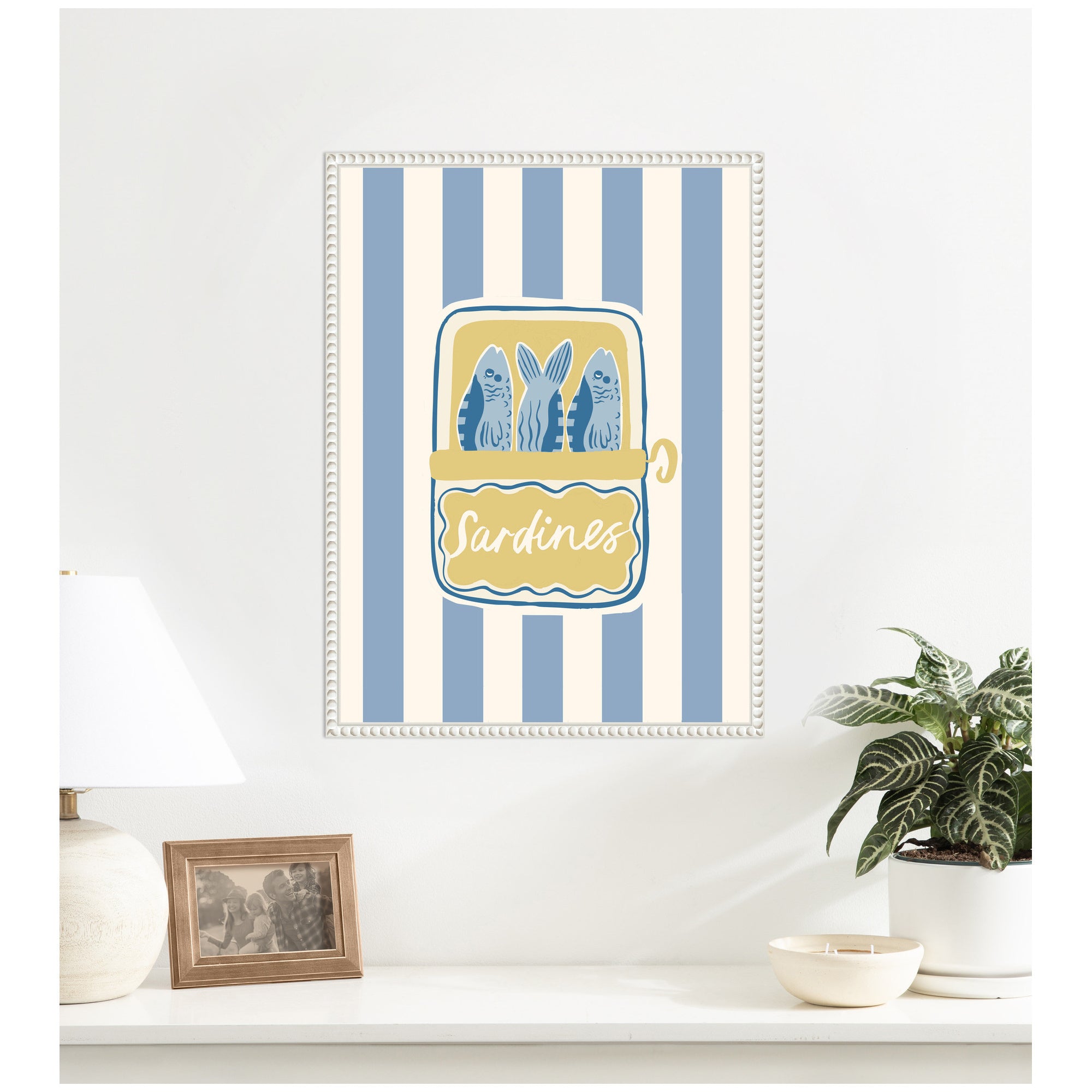 Coastal Sardines by Aislinn Simmonds Duchess Plum Framed Canvas Wall Art Print