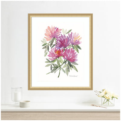 Framed Art Abstract Watercolor Pink Floral by Patricia Shaw