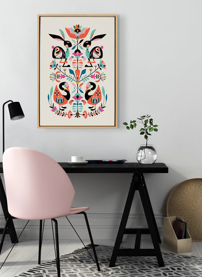 Sylvie Floral Bunny Framed Canvas by kateandlaurel - product image 7 for Resin Society