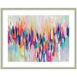 Framed Art Brushstroke 154 Horizontal by Ettavee showing vibrant colorful brushstrokes and silver frame