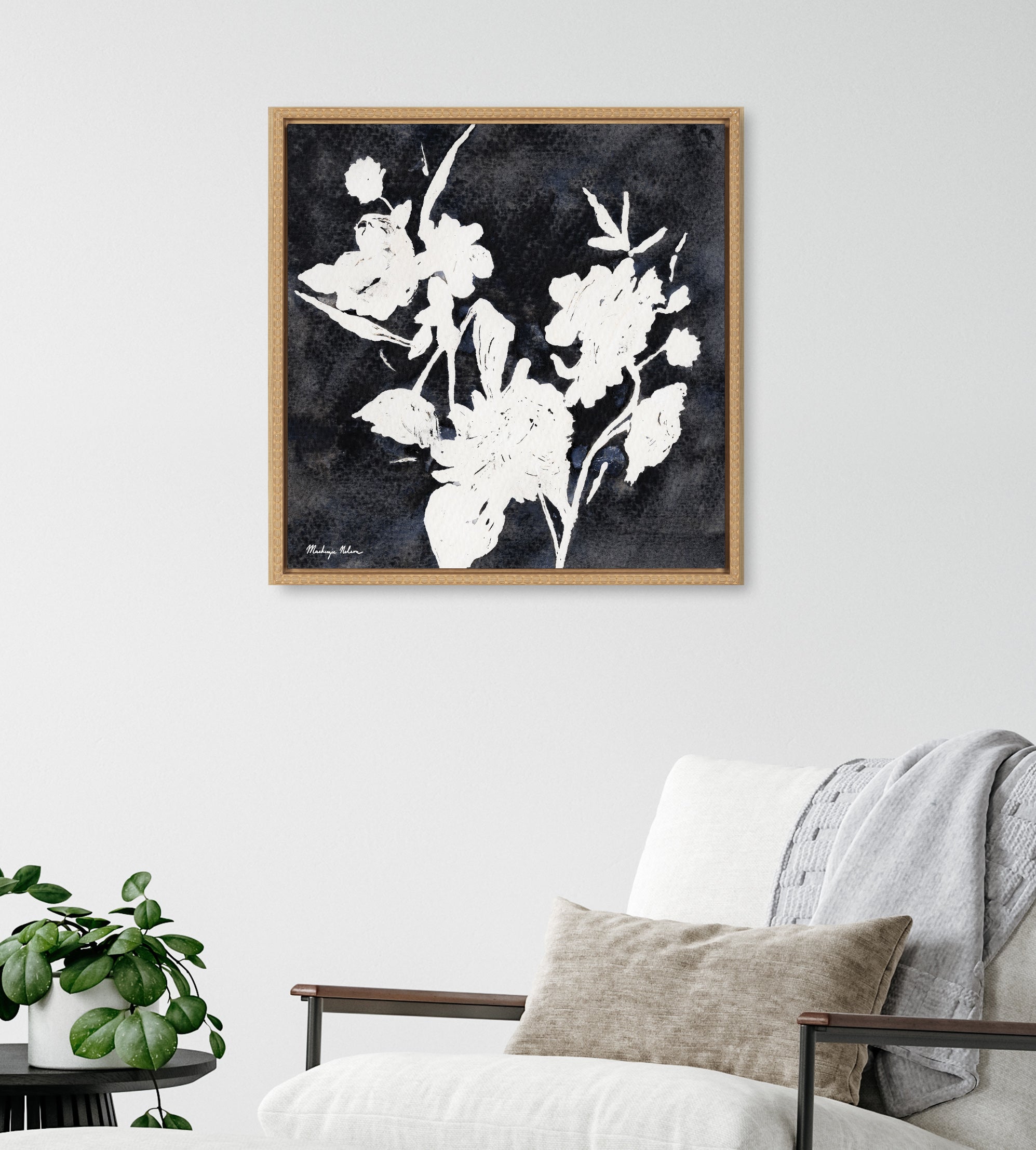 Sylvie Beaded Wildflowers Framed Canvas by Mackenzie Nelson