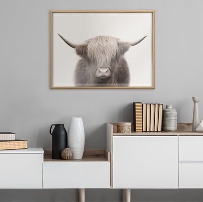 Blake Hey Dude Highland Cow Color Framed Printed Art - 24x32