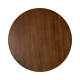 Round wooden table top with a smooth, polished surface and rich dark brown grain visible throughout.