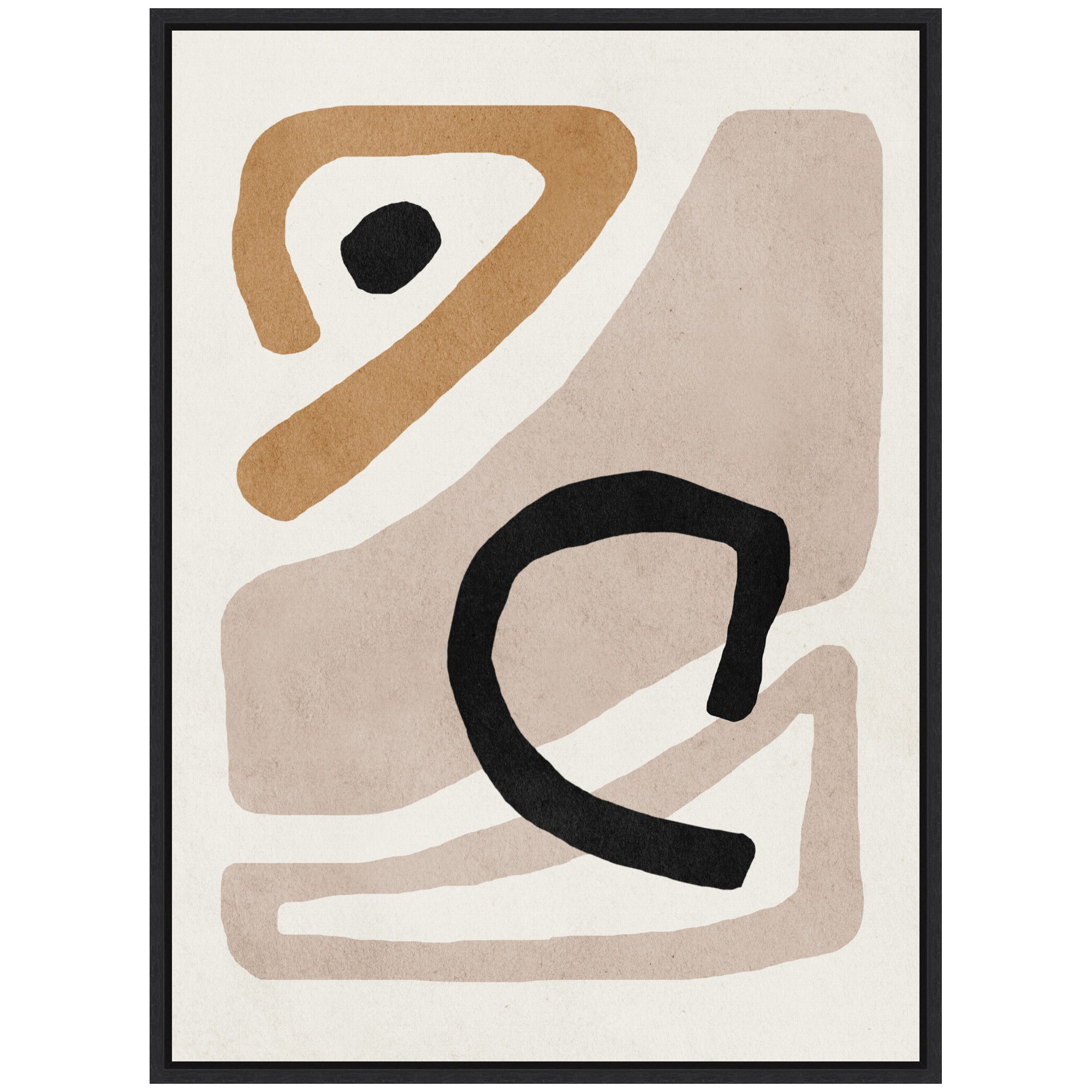 Sylvie Neutral Abstract 1 Minimal Modern Art Framed Canvas by July Art Prints