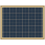 Rectangular wall pinboard with navy blue plaid fabric featuring thin beige grid lines, framed in light wood, shown front-facing on white background.