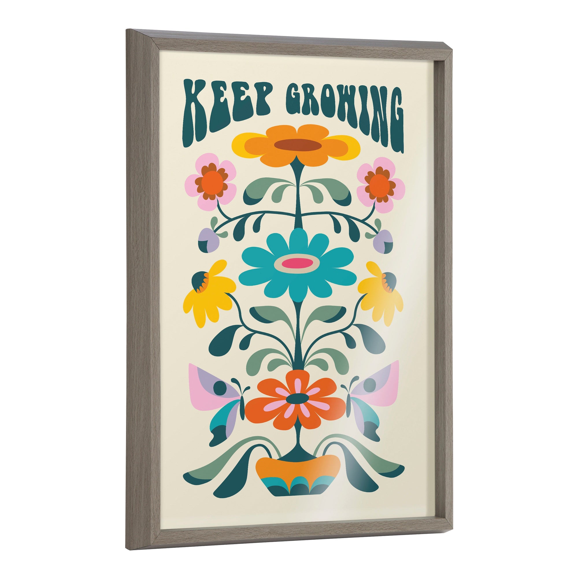 Blake Keep Growing Framed Printed Glass by kateandlaurel - main product image for Resin Society