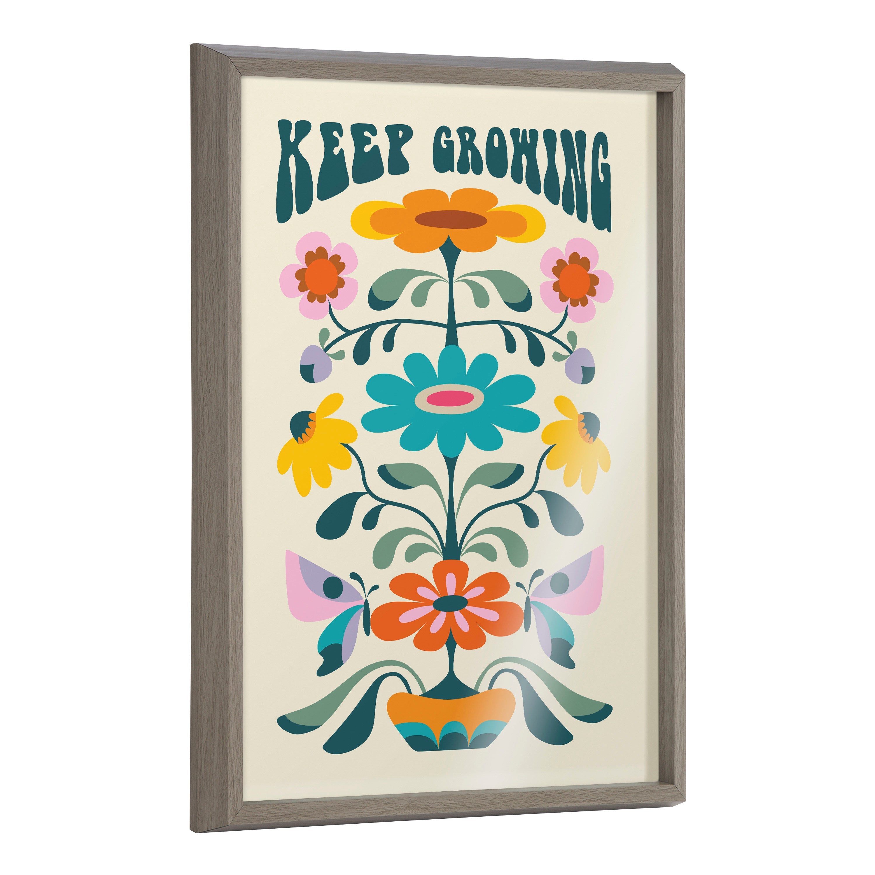 Blake Keep Growing Framed Printed Glass by kateandlaurel - main product image for Resin Society