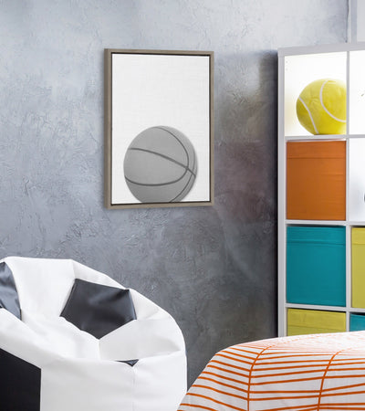 Sylvie Basketball Portrait Framed Canvas, Gray 18x24 by kateandlaurel - product image 7 for Resin Society