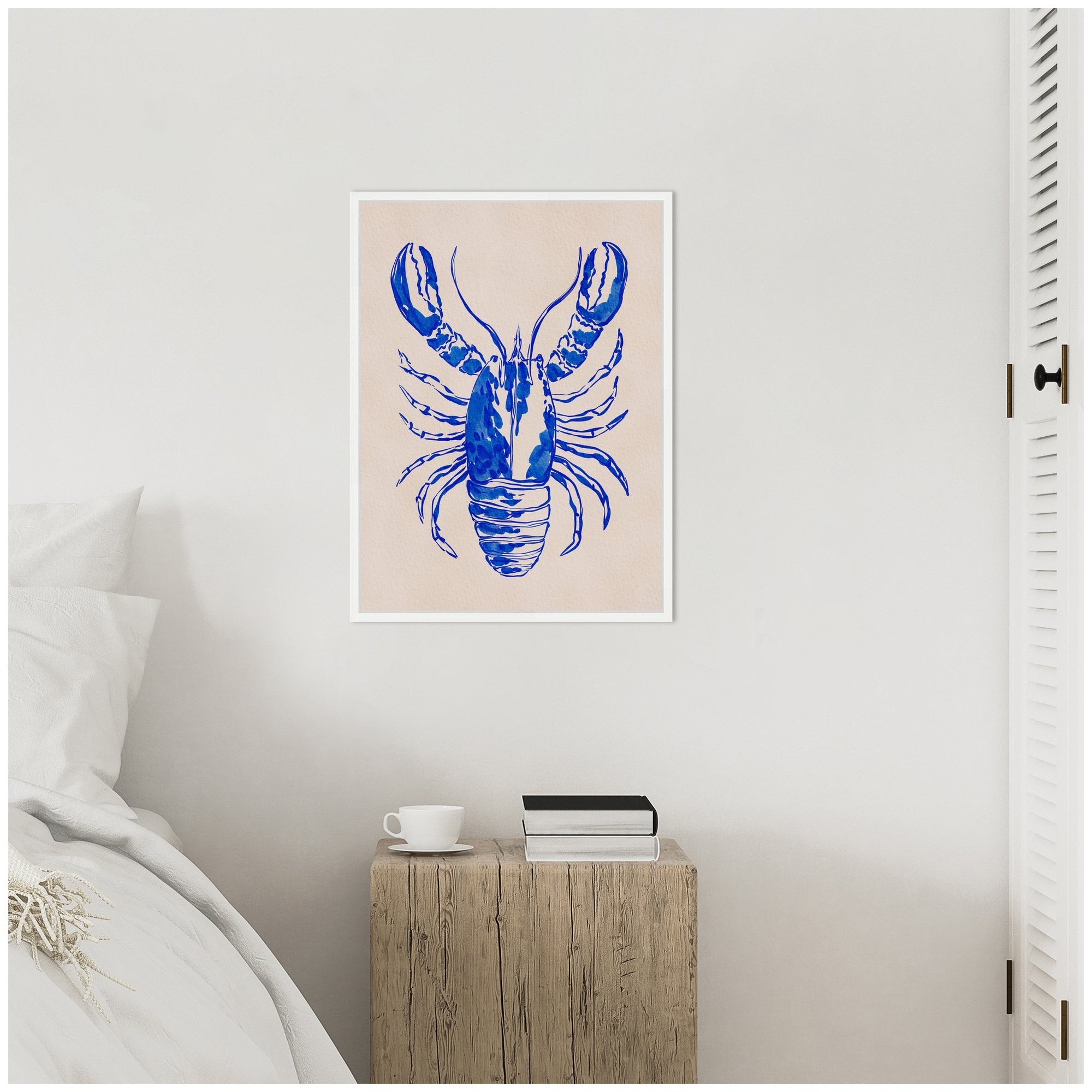 Sylvie Lobster Framed Canvas by Nikita Jariwala