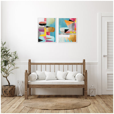 NC Objet 1 & 2 2 Piece Framed Canvas Wall Art Set by Nikki Chu