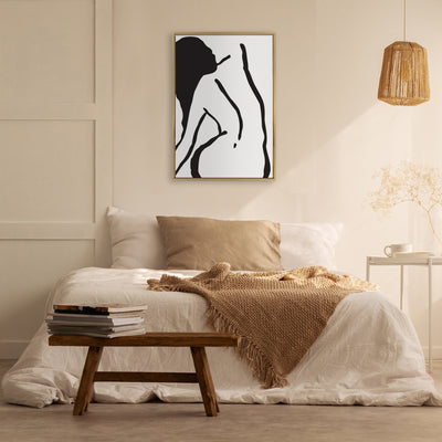 Sylvie Timeless Feminine Figural Drawing 2 Black and White Framed Canvas by kateandlaurel - product image 10 for Resin Society