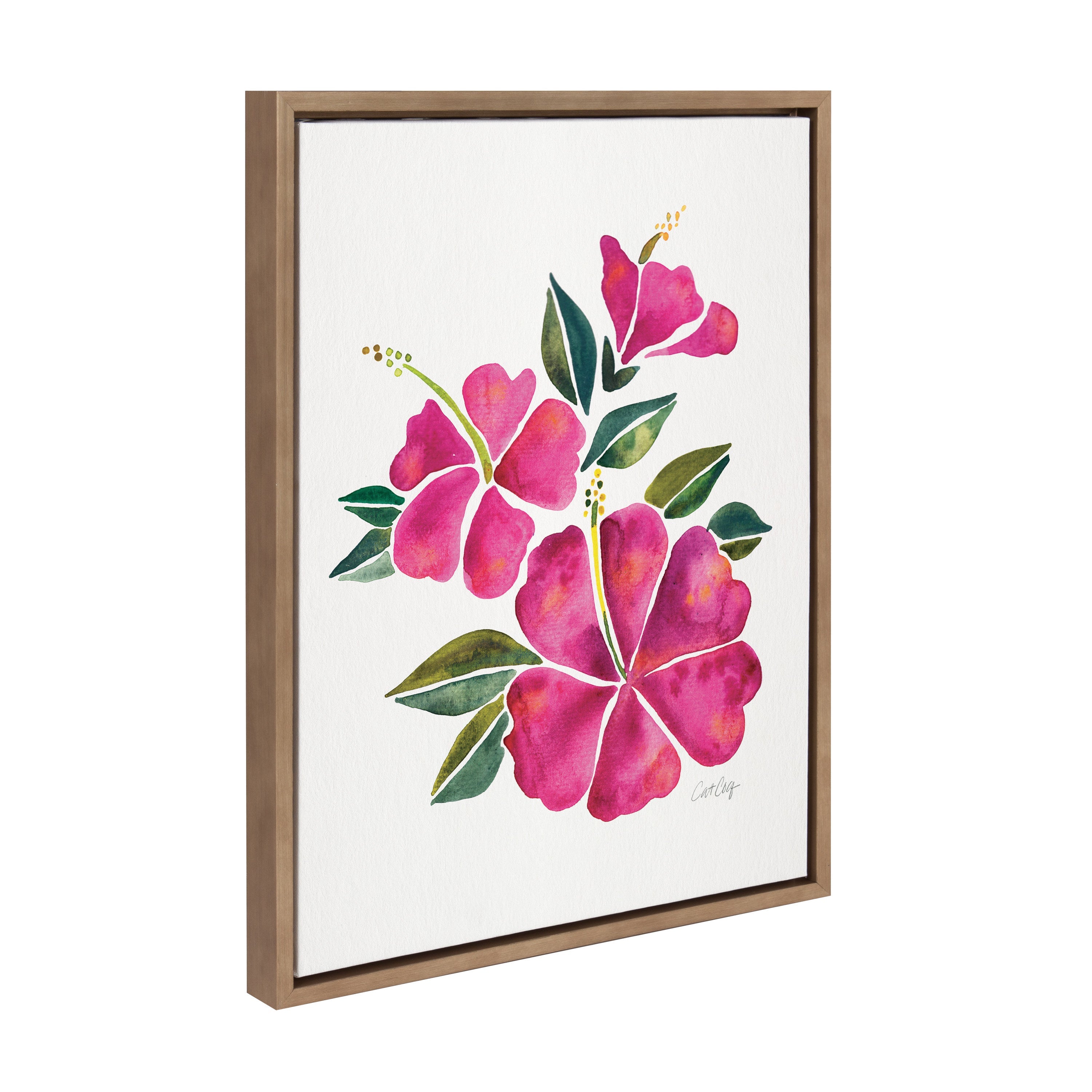 Sylvie Hibiscus Bloom Fuchsia Framed Canvas by kateandlaurel - product image 2 for Resin Society