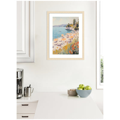 Sunny Beach Day by Melloi Art Prints Framed Wall Art Print