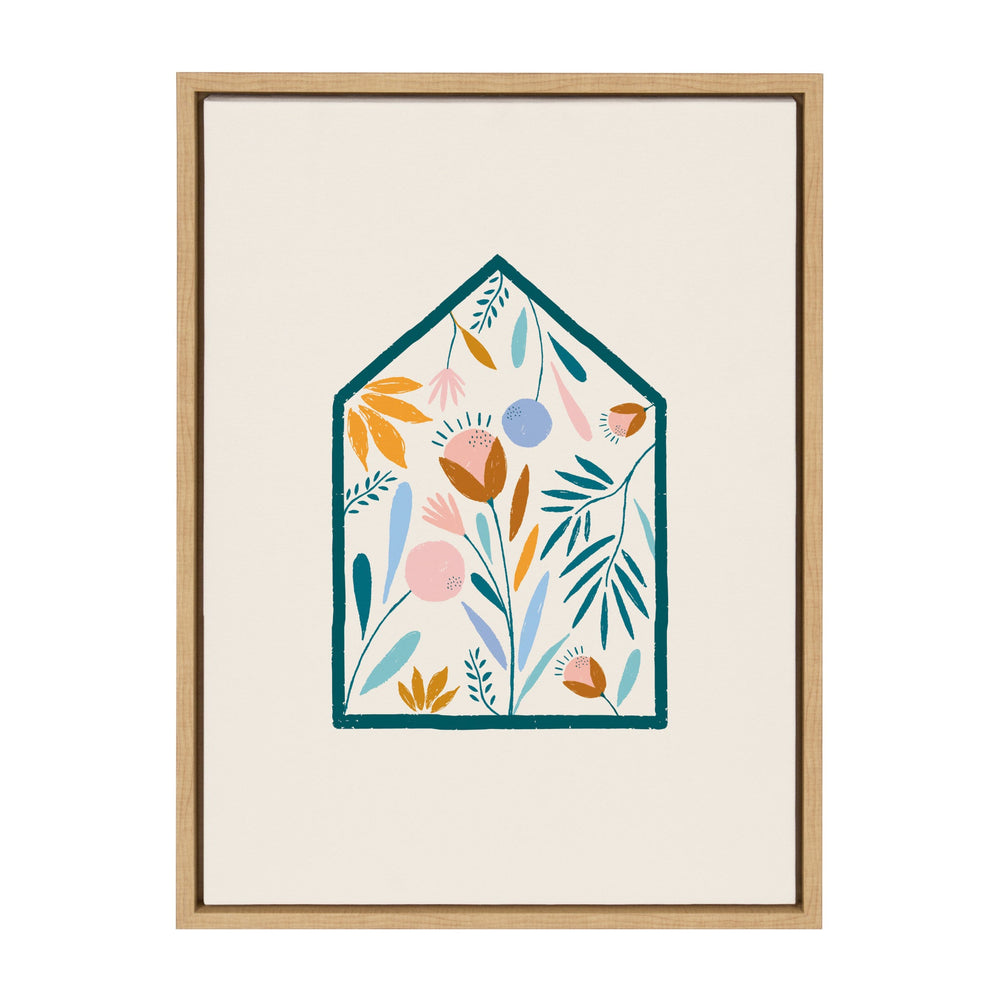 Sylvie Flower House Framed Canvas by kateandlaurel - main product image for Resin Society