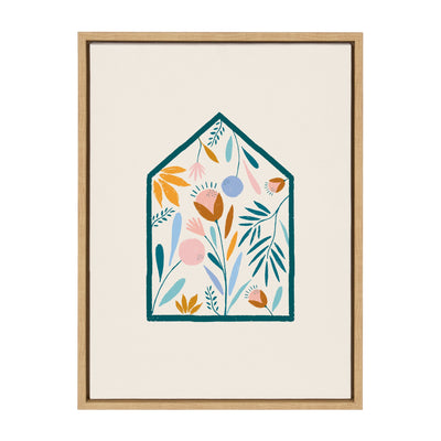 Sylvie Flower House Framed Canvas by kateandlaurel - main product image for Resin Society