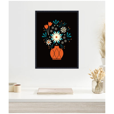 Sylvie Floral Red Vase Framed Canvas by Amber Leaders