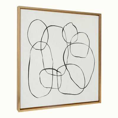 Sylvie Dancing Circles Framed Canvas