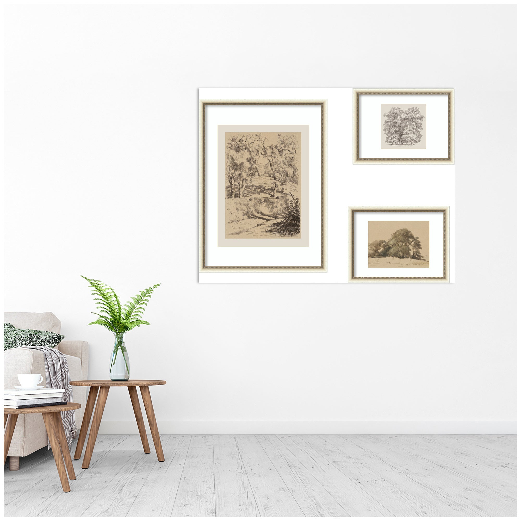 Sketches of Nature by Fry, Becker & Bosboom 3 Piece Framed Wall Art Print Set by Nostalgia Prints