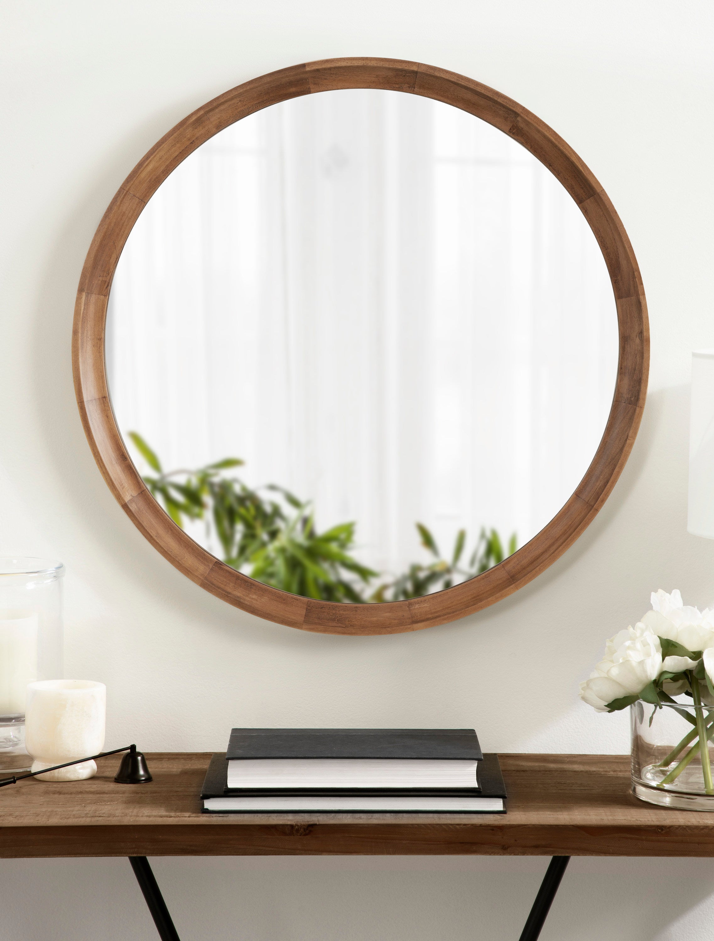 Hatherleigh Round Wood Wall Mirror
