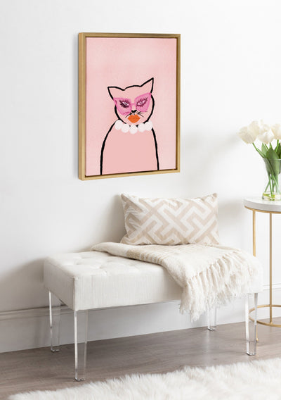 Sylvie Cat in Pearls Framed Canvas by kateandlaurel - product image 7 for Resin Society