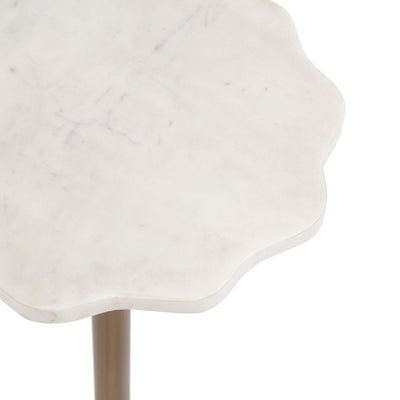 Sanzo Scalloped Marble and Metal Table