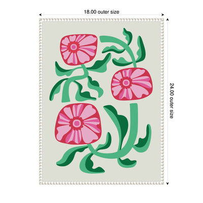 Sylvie Retro Flowers Framed Canvas by Rachel Lee