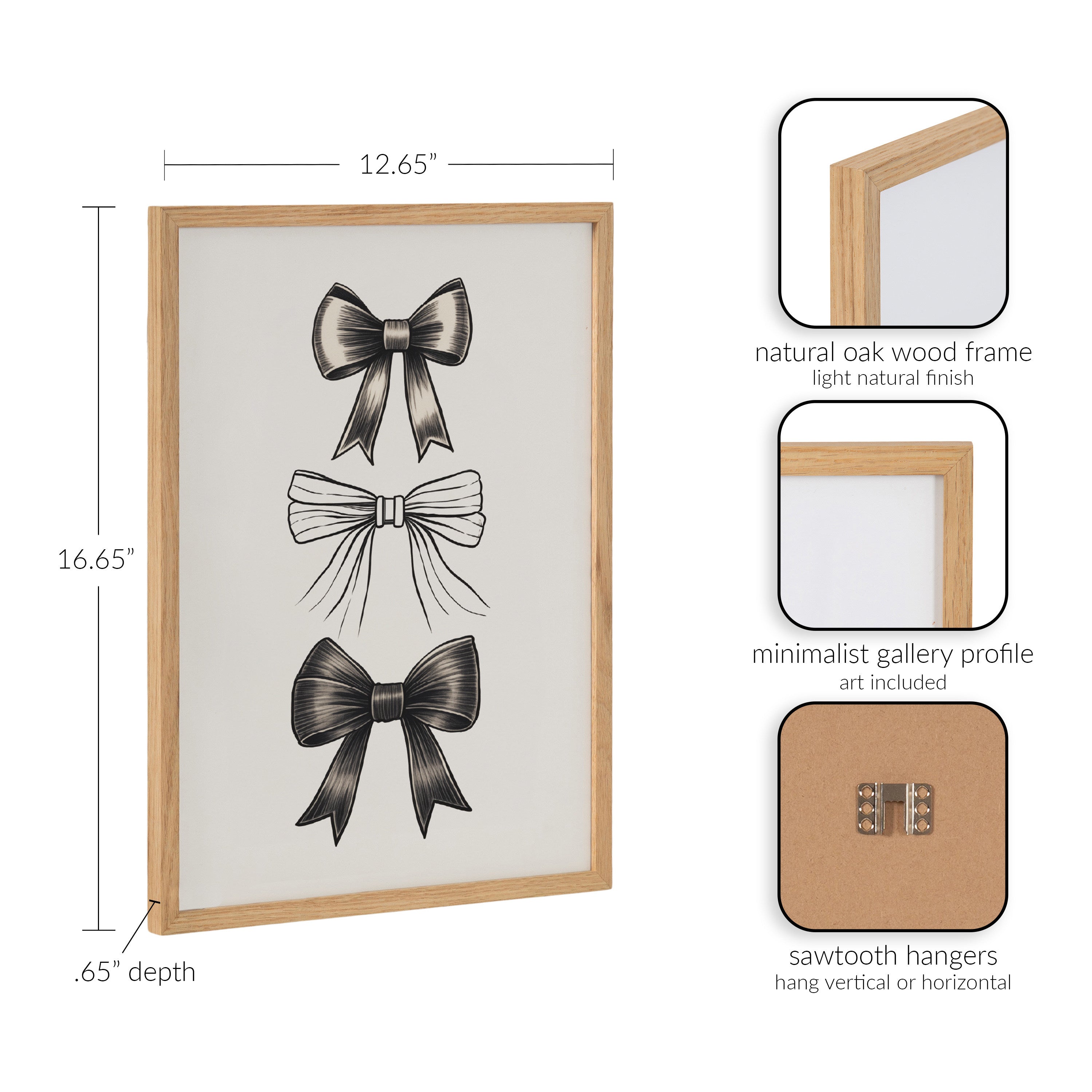 Gallery Coquette Preppy Retro Girly Black Bows Print by kateandlaurel - product image 2 for Resin Society