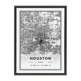 Sylvie Houston Modern Map Framed Canvas by kateandlaurel - main product image for Resin Society
