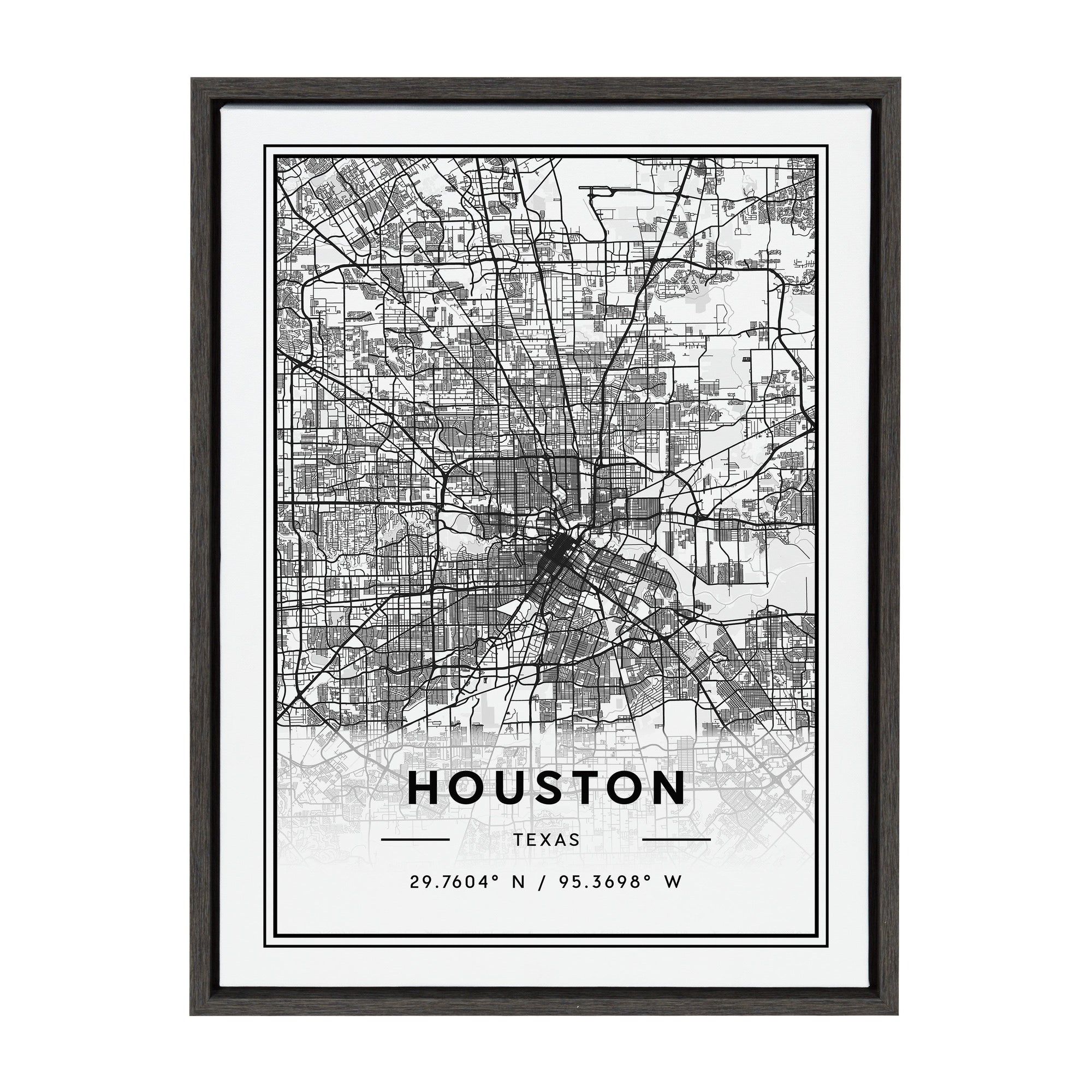 Sylvie Houston Modern Map Framed Canvas by kateandlaurel - product image 8 for Resin Society