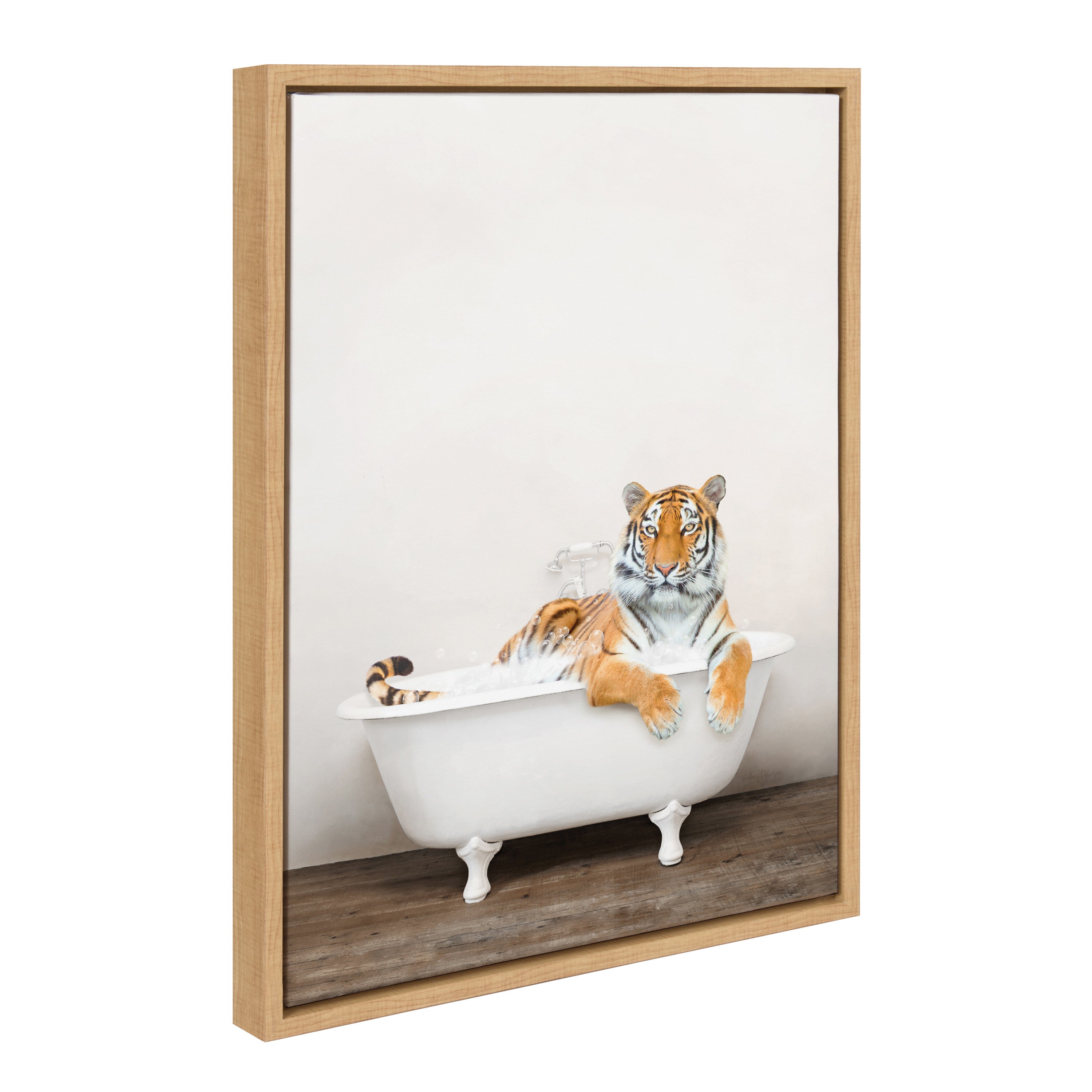 Sylvie Bengal Tiger in Rustic Bath Framed Canvas by kateandlaurel - product image 19 for Resin Society