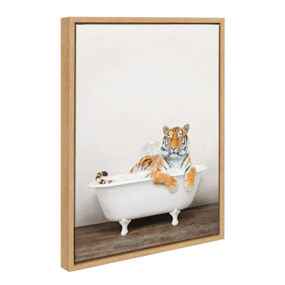 Sylvie Bengal Tiger in Rustic Bath Framed Canvas by kateandlaurel - product image 19 for Resin Society